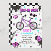 Invitation vélo BMX violet (Devant / Derrière)
