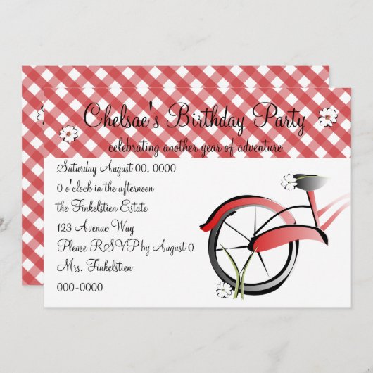 Invitation Vélo Daisy (Devant / Derrière)