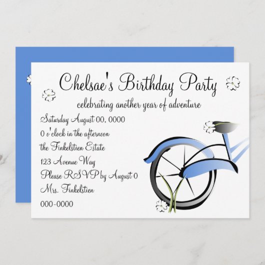 Invitation Vélo Daisy (Devant / Derrière)