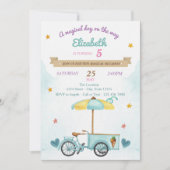 Invitation Vélo de glace, Cônes, Anniversaire (Devant)
