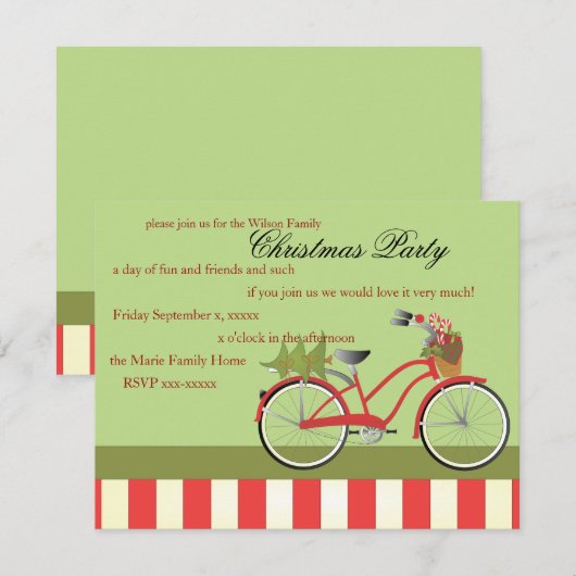 Invitation Vélo de Noël (Devant / Derrière)