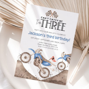 Invitation Vélo de terre bleu 3e anniversaire - Ne peut pas m