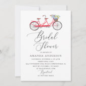 Invitation Vélo en tandem rétro. Élégant script nuptiale douc (Devant)