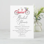Invitation Vélo en tandem rétro. Élégant script nuptiale douc (Debout devant)