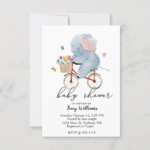 Invitation Vélo mignonne équitation éléphant
