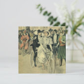 Invitation Vélo neuf mariée et mariée Mariage victorienne (Debout devant)