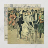 Invitation Vélo neuf mariée et mariée Mariage victorienne (Devant / Derrière)