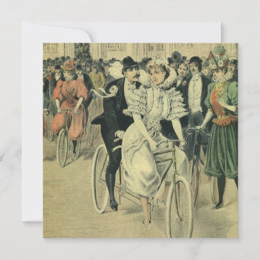 Invitation Vélo neuf mariée et mariée Mariage victorienne (Devant)