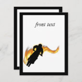 Invitation Vélo Off Road Dirt avec flammes (Devant / Derrière)