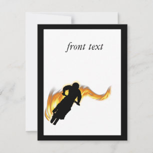 Invitation Vélo Off Road Dirt avec flammes