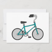 Invitation Vélo Rétro Simple Bleu (Devant)