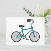 Invitation Vélo Rétro Simple Bleu (Debout devant)