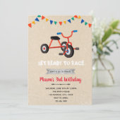 Invitation vélo tricycle vintage (Debout devant)