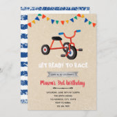 Invitation vélo tricycle vintage (Devant / Derrière)