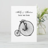 Invitation Vélo Velocipede Penny Farthing vintage (Debout devant)