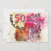 Invitation Vélo Vintage Fun Anniversaire 50 ans (Devant)