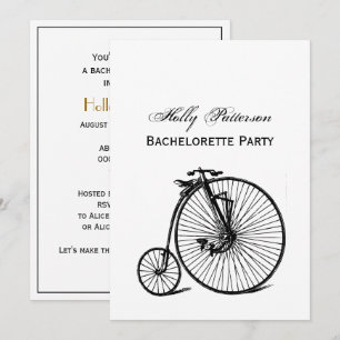 Invitation Vélocipède vintage bicyclette penny farthing vélo