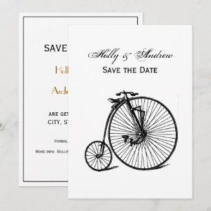 Invitation Vélocipède vintage bicyclette penny farthing vélo
