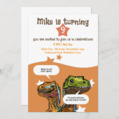 Invitation Velociraptor Thème Dino-Loving Boys'Anniversaire (Devant / Derrière)