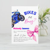 Invitation Vélos ou vaches Sport bleu ou rose Révélation de g (Debout devant)
