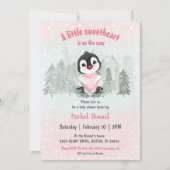 Invitation Vélote d'hiver Valentines Baby shower fille (Devant)