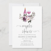 Invitation Velours profond Floral Couples Douche Dégustation  (Devant)