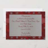 Invitation Velours rouge et flocons d'argent (Dos)