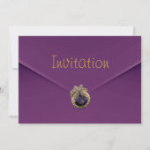 Invitation Velours Violet Bijou (Devant)