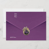 Invitation Velours Violet Bijou (Dos)