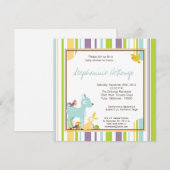 Invitation velue de baby shower d'Anima de forêt (Devant / Derrière)