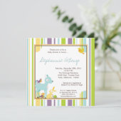 Invitation velue de baby shower d'Anima de forêt (Debout devant)