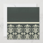 INVITATION VELVET BLANC BLACK DAMASK ÉVÉNEMENT CLASSIQUE D'AT (Dos)