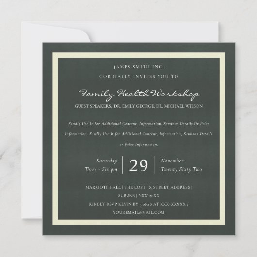 INVITATION VELVET BLANC BLACK DAMASK ÉVÉNEMENT CLASSIQUE D'AT (Devant)