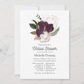 Invitation Velvet de prune foncée et douche virtuelle de prin (Devant)