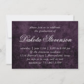 Invitation Velvet Grad | Améthyste Joyau pourpre Tone Grunge (Dos)