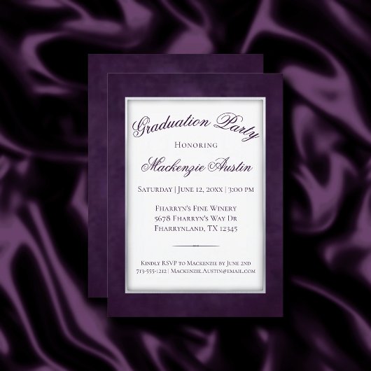 Invitation Velvet Grad | Améthyste Plum d'aubergine pourpre f