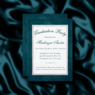Invitation Velvet Grad   Aquarelle Turquoise foncée moderne