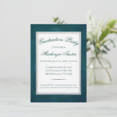 Invitation Velvet Grad | Aquarelle Turquoise foncée moderne (Debout devant)