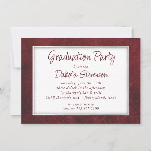 Invitation Velvet Grad | Ruby Crimson Rouge Classic Aquarelle (Devant)
