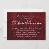 Invitation Velvet Grad | Ruby Red Crimson Jewel Tone Grunge (Dos)