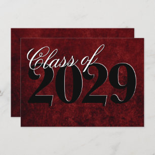 Invitation Velvet Grad   Ruby Red Crimson Jewel Tone Grunge