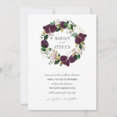 Invitation Velvet Magnolia et ivoire mariage de couronne de f (Devant)