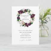 Invitation Velvet Magnolia et ivoire mariage de couronne de f (Debout devant)