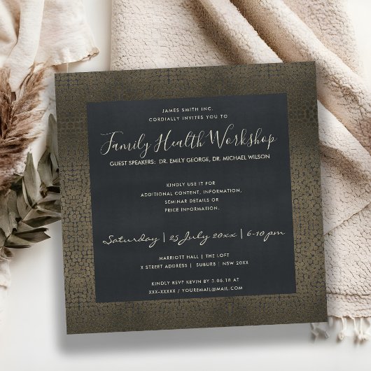 INVITATION VELVET NAVY FAUX COPPER MOSAIC DOTS ATELIER ÉVÉNEM