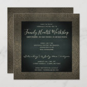 INVITATION VELVET NAVY FAUX COPPER MOSAIC DOTS ATELIER ÉVÉNEM (Devant / Derrière)