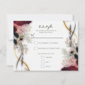 Invitation Velvet Plum Garden Floral Greenery Wedding (Devant)