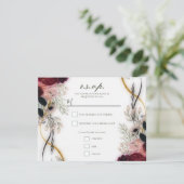 Invitation Velvet Plum Garden Floral Greenery Wedding (Debout devant)