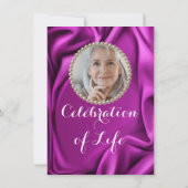 Invitation Velvet Purple Silky Photo Célébration de la vie (Dos)
