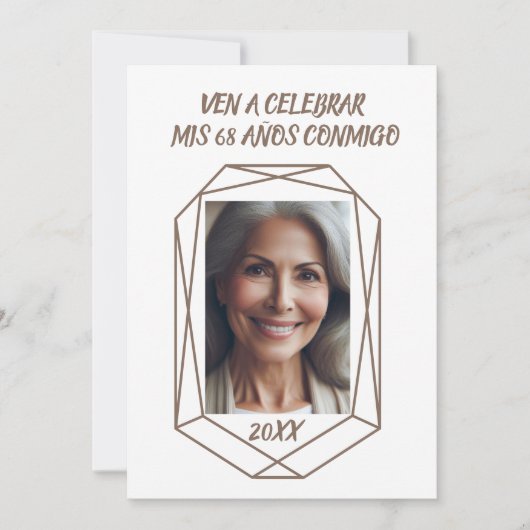 Invitation Ven A Celebrar mis 68 Años Fiesta de Cumpleaños (Devant)