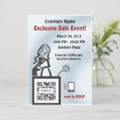 Invitation Vendeuse de modèle d'invitation (Debout devant)